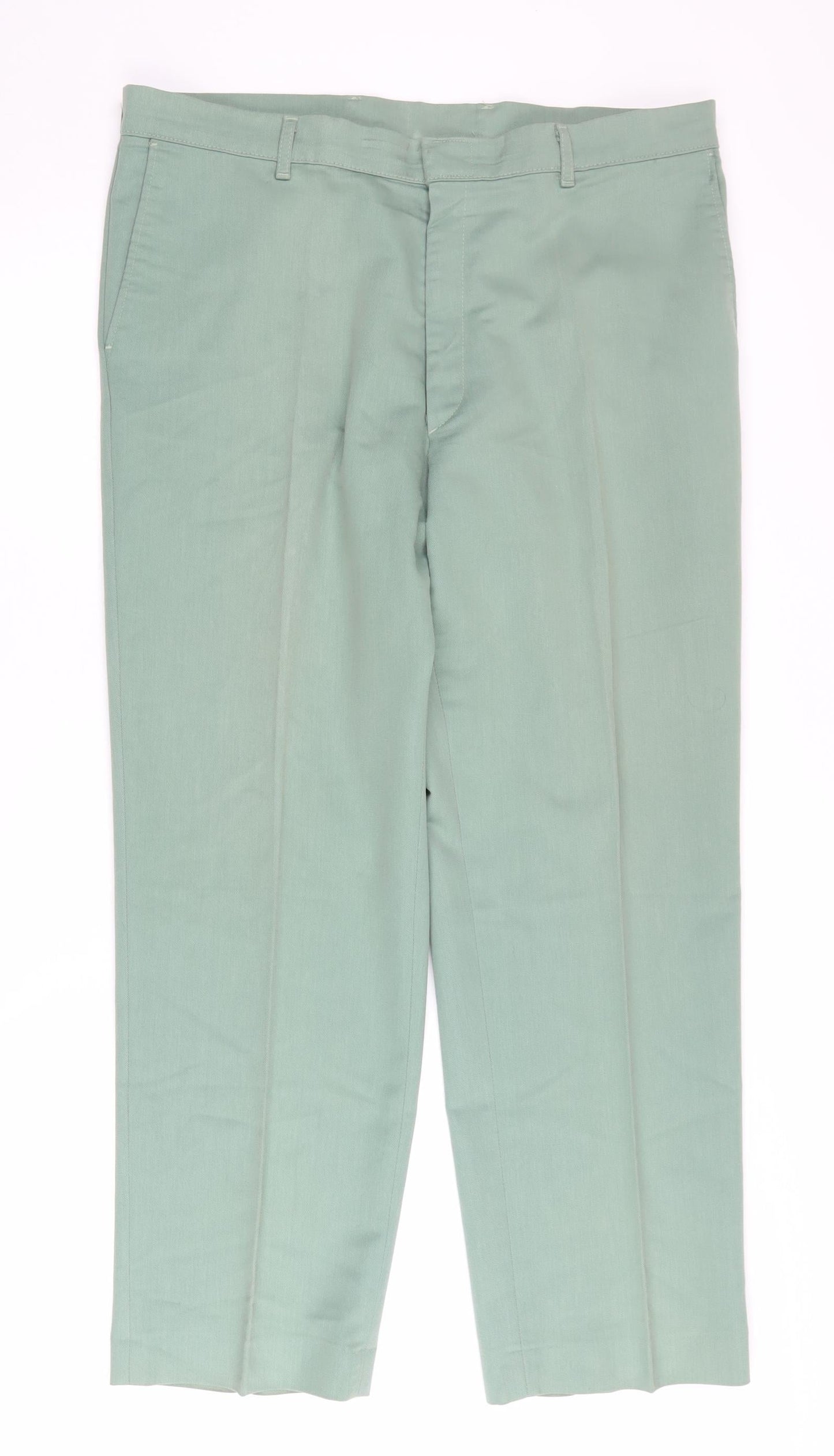 Farah Men's Green Straight Fit Trousers - Size L
