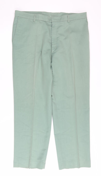 Farah Men's Green Straight Fit Trousers - Size L
