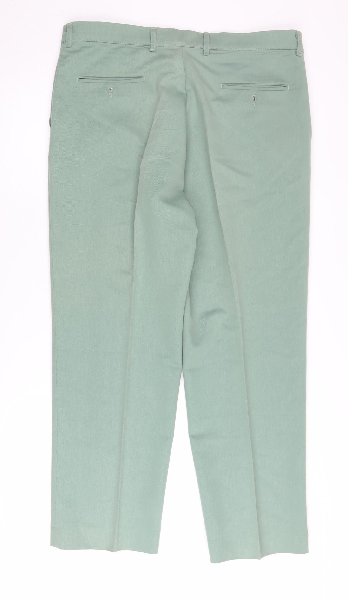 Farah Men's Green Straight Fit Trousers - Size L