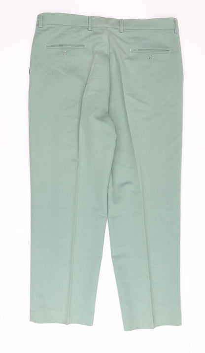 Farah Men's Green Straight Fit Trousers - Size L