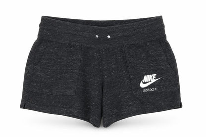 Front view of Nike girls’ black athletic shorts xl cotton polyester