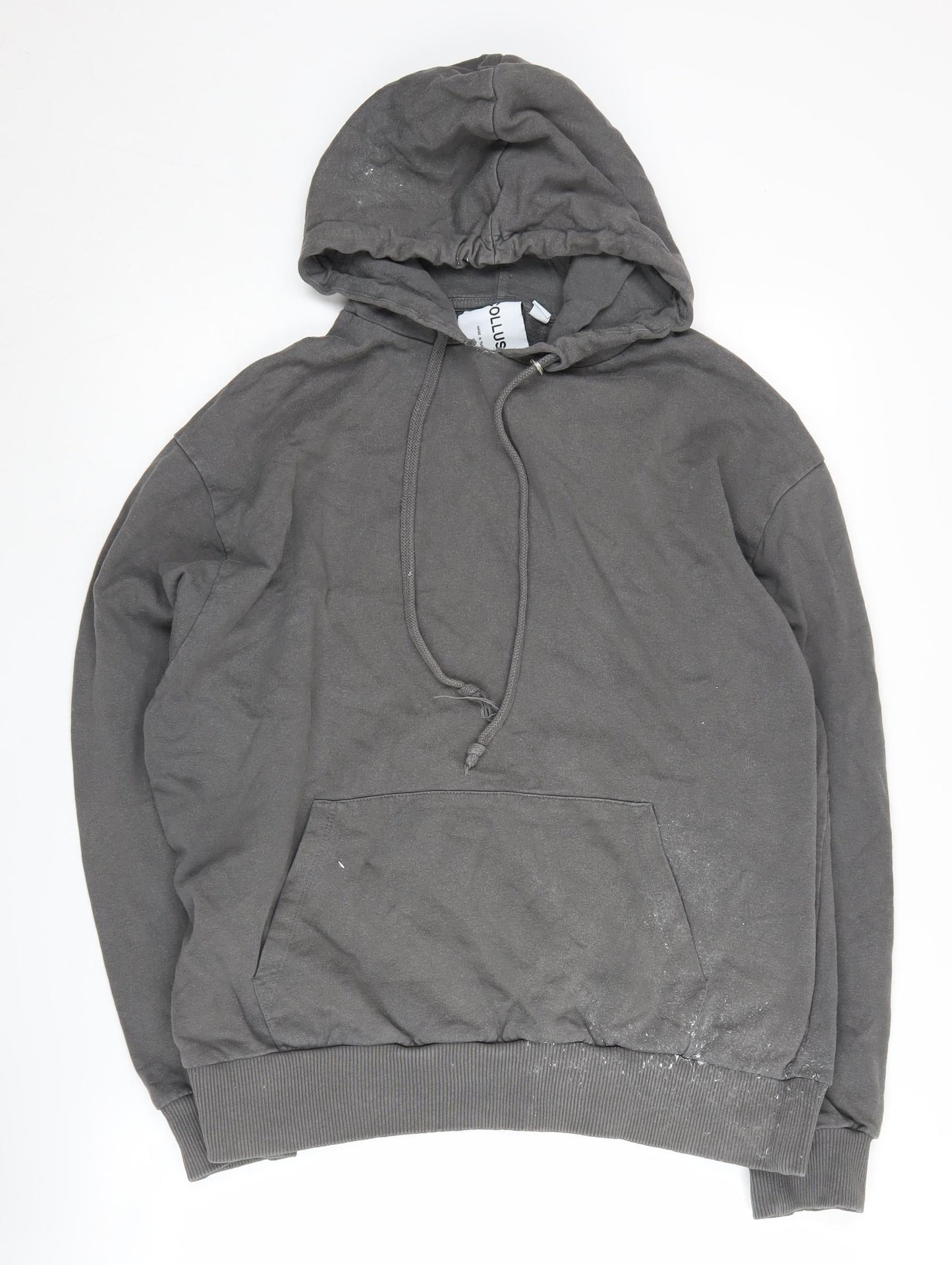 Mens UK Size L COLLUSION Grey Pullover Hoodie
