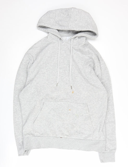 Mens UK Size L COLLUSION Grey Pullover Hoodie