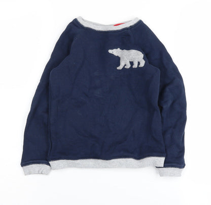 The Little White Company Boys Blue Bear Sweatshirt 5-6 Years