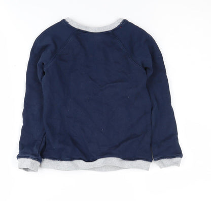 The Little White Company Boys Blue Bear Sweatshirt 5-6 Years