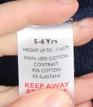 The Little White Company Boys Blue Bear Sweatshirt 5-6 Years