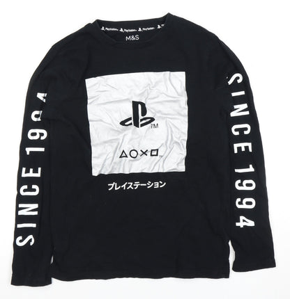 Marks and Spencer Boys Black PlayStation Long Sleeve T-Shirt