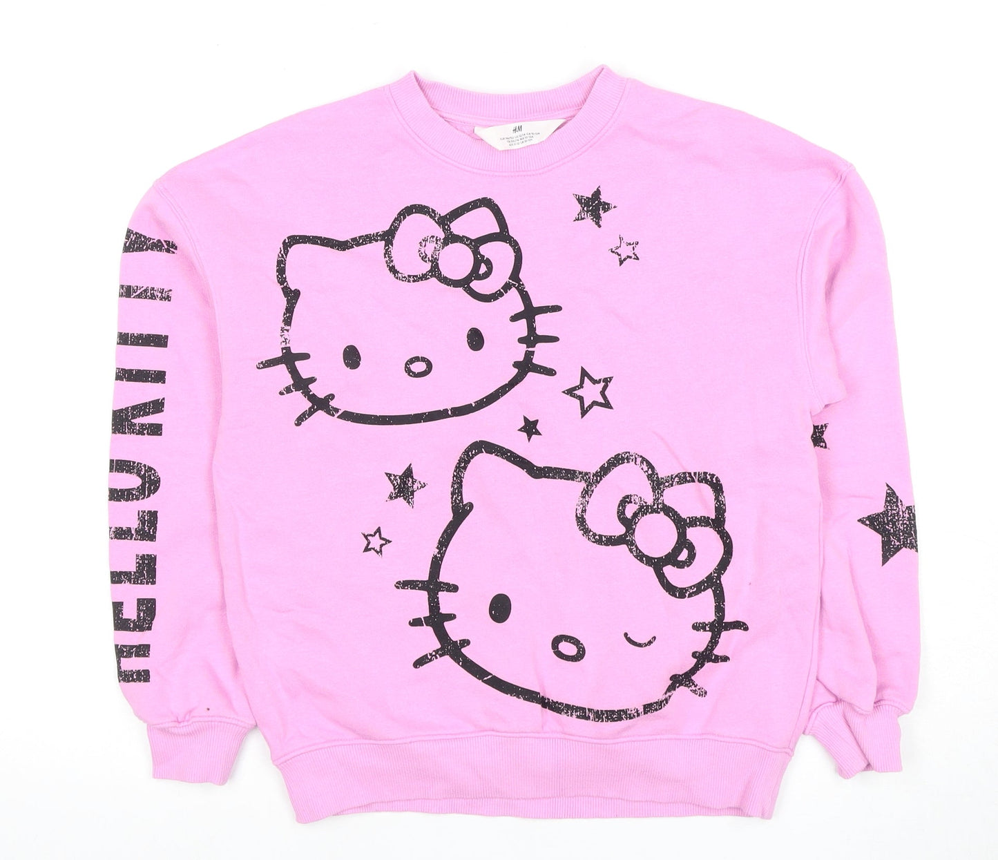 H&M Girls Pink Hello Kitty Pullover Sweatshirt, 10-12 Years