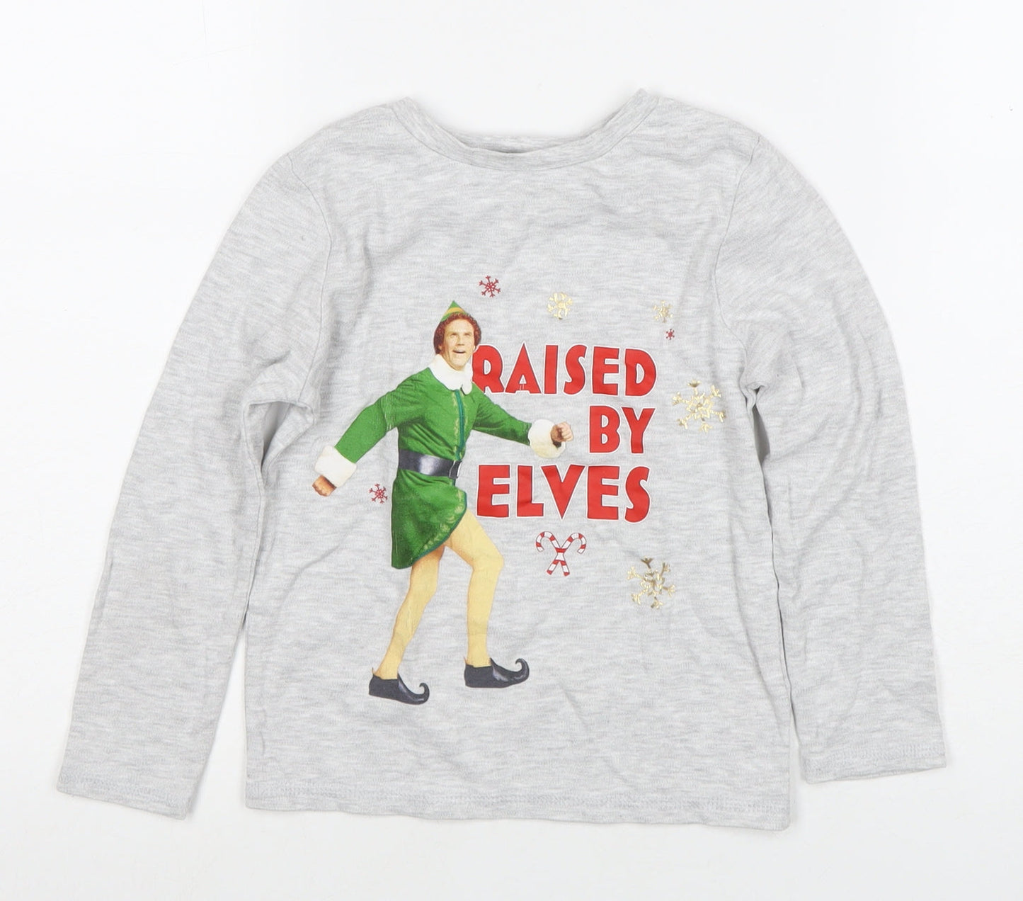 George Boys Grey Elf Christmas Pyjama Top 5-6 Years
