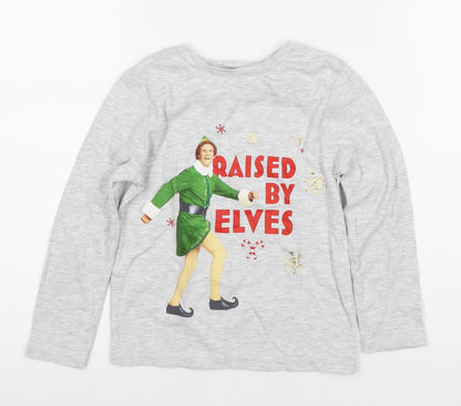 George Boys Grey Elf Christmas Pyjama Top 5-6 Years