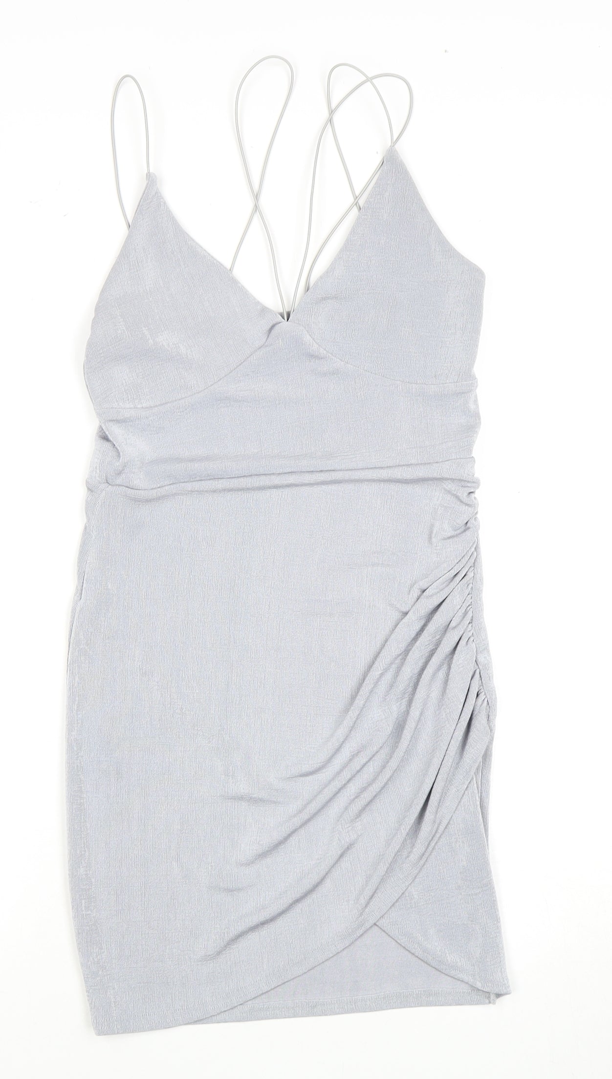 Boohoo Women’s Grey Slip Dress Size 10 Party Staple