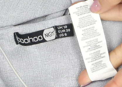 Boohoo Women’s Grey Slip Dress Size 10 Party Staple