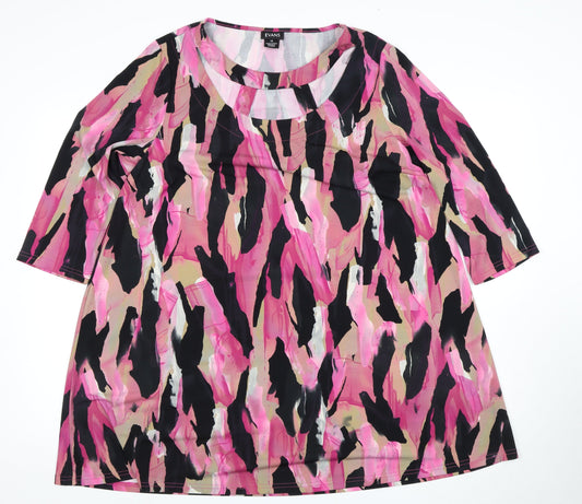 Evans Women's Multicoloured Tunic Top Size 18