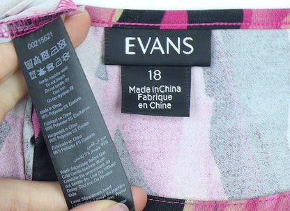 Evans Women's Multicoloured Tunic Top Size 18