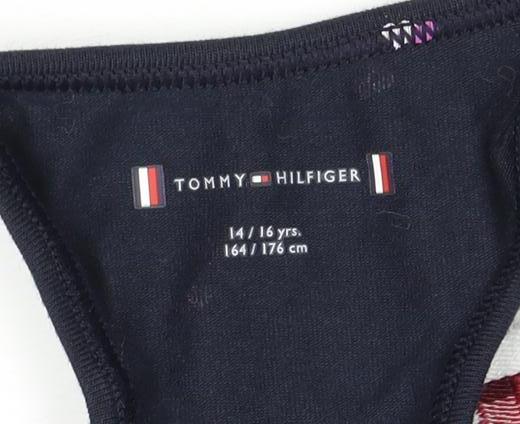 Tommy Hilfiger Girls Black Crop Tank Top, Size 14-15 Years