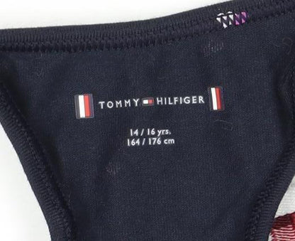 Tommy Hilfiger Girls Black Crop Tank Top, Size 14-15 Years