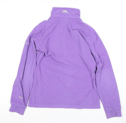 Trespass Girls Purple 1/4 Zip Fleece Hoodie, 11 Years
