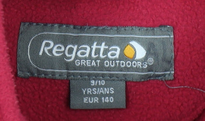 Regatta Girls Red Fleece Jacket 9 Years Full Zip Pockets