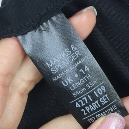 Marks and Spencer Women's Black Pleated Skirt Set, Size 14