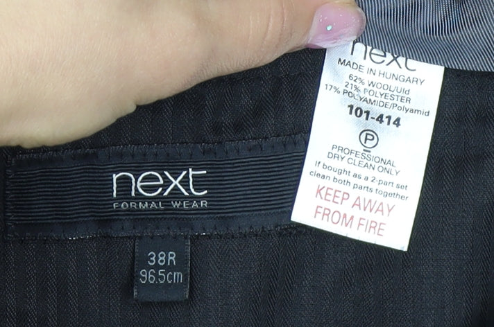 Next Men's Black Dress Pants 38R Flat Front