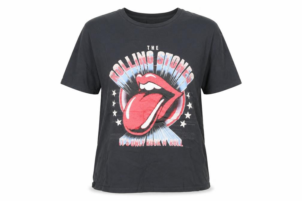 Front view of The Rolling Stones Black XL Music T-Shirt unisex