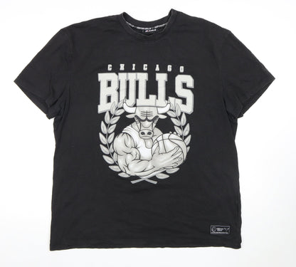 NBA Men's Black Chicago Bulls T-Shirt, L