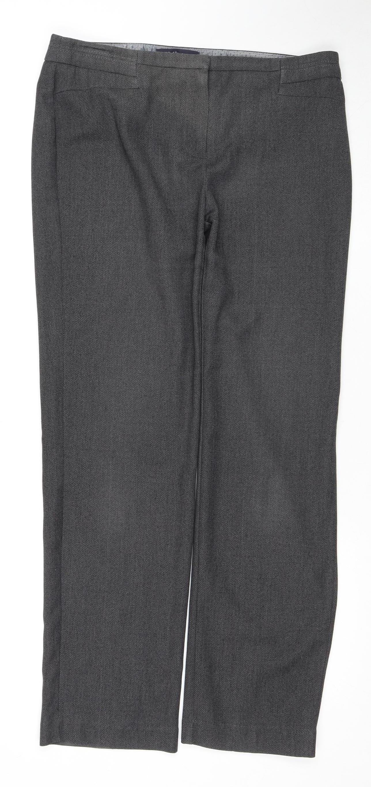 Womens UK Size 12 Marks and Spencer Regular Fit  Grey Trousers