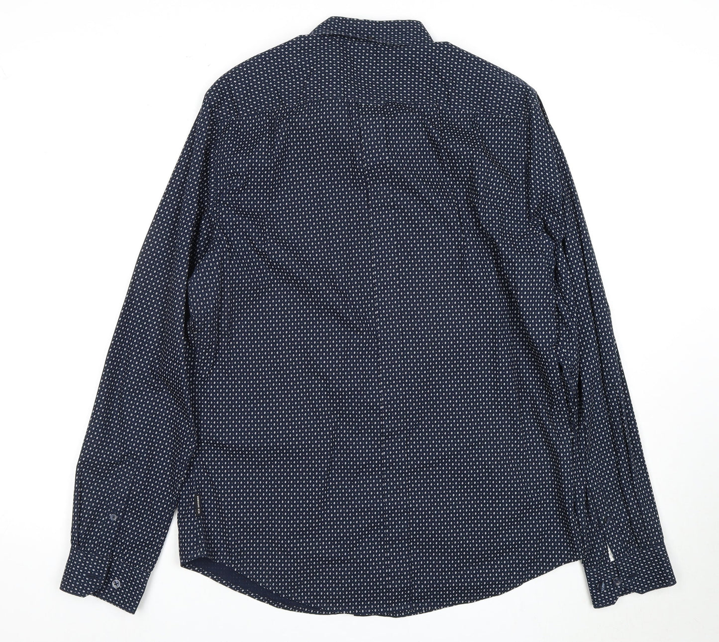 Ben Sherman Men's Blue Geometric Button-Up Shirt M