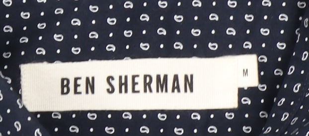 Ben Sherman Men's Blue Geometric Button-Up Shirt M