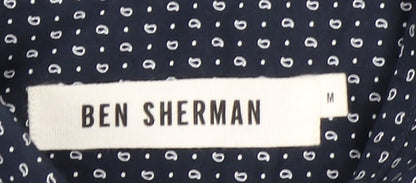 Ben Sherman Men's Blue Geometric Button-Up Shirt M