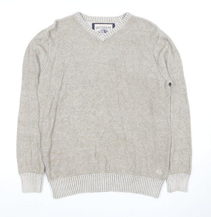 Mantaray Men's Beige V-Neck Pullover Jumper S