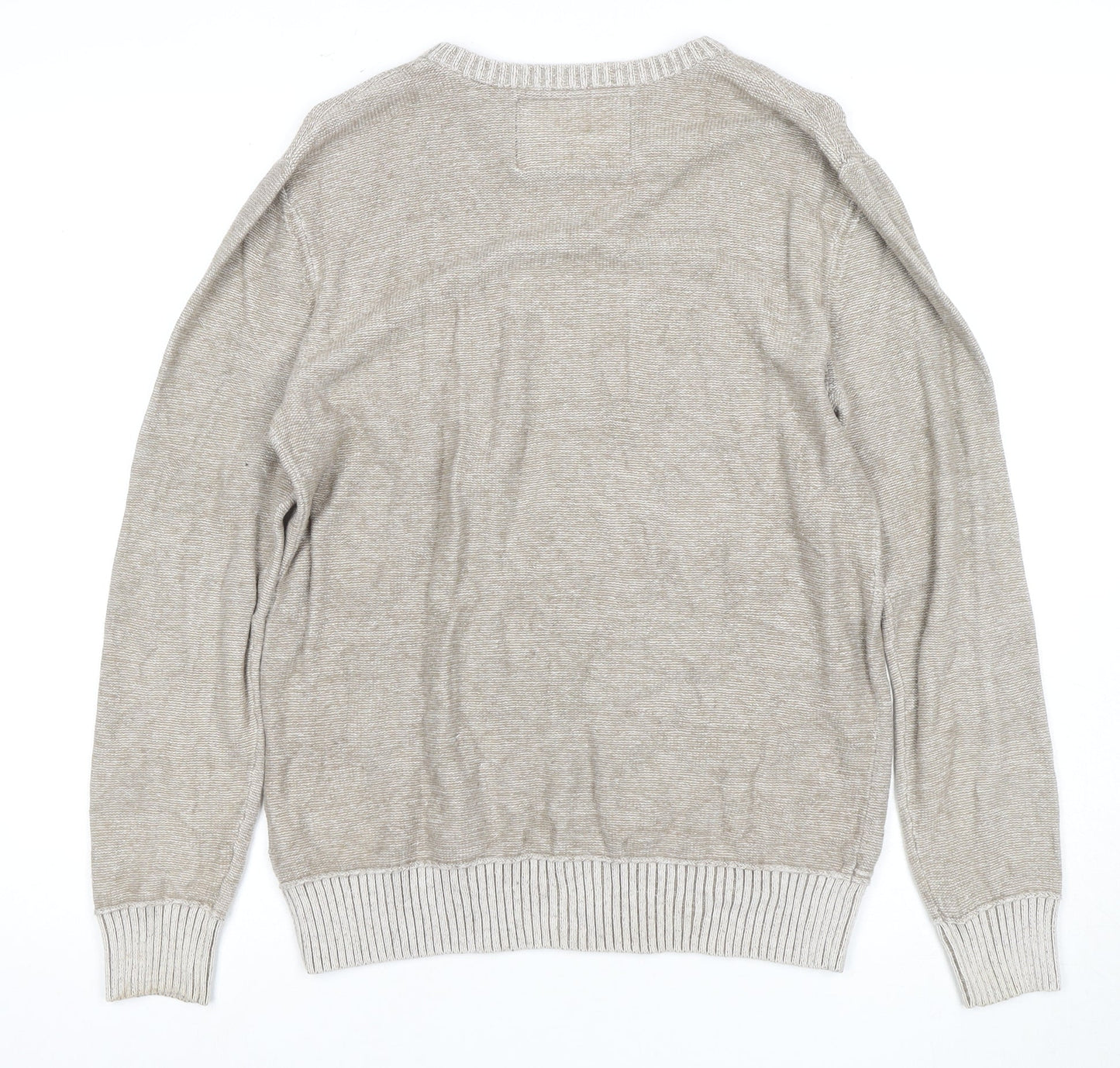 Mantaray Men's Beige V-Neck Pullover Jumper S