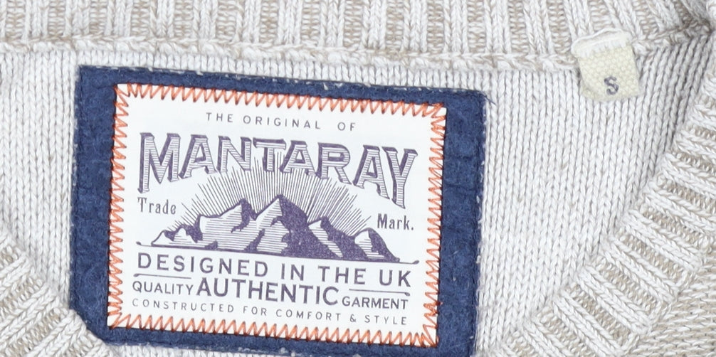 Mantaray Men's Beige V-Neck Pullover Jumper S