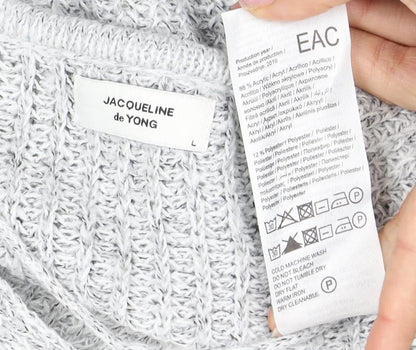 Jacqueline de Yong Women's Grey Pullover Jumper L