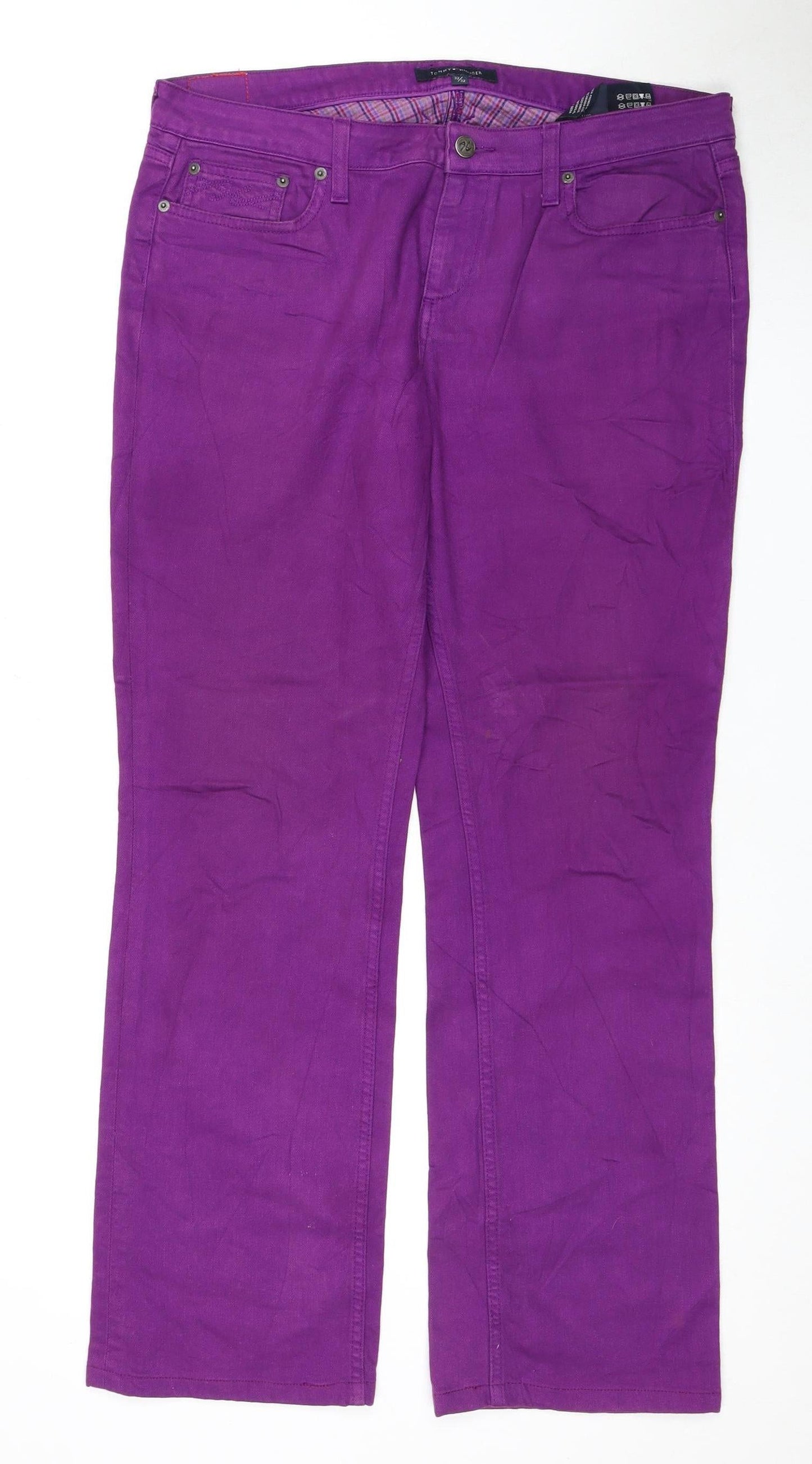 Womens UK Size 4 Tommy Hilfiger Regular Fit Straight Purple Jeans