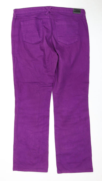 Womens UK Size 4 Tommy Hilfiger Regular Fit Straight Purple Jeans