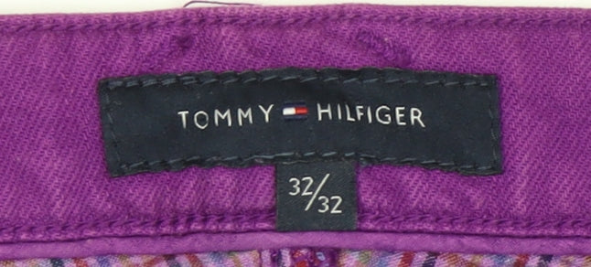 Womens UK Size 4 Tommy Hilfiger Regular Fit Straight Purple Jeans