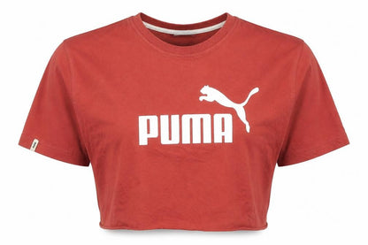 Womens UK Size S PUMA Red Cropped T-Shirt