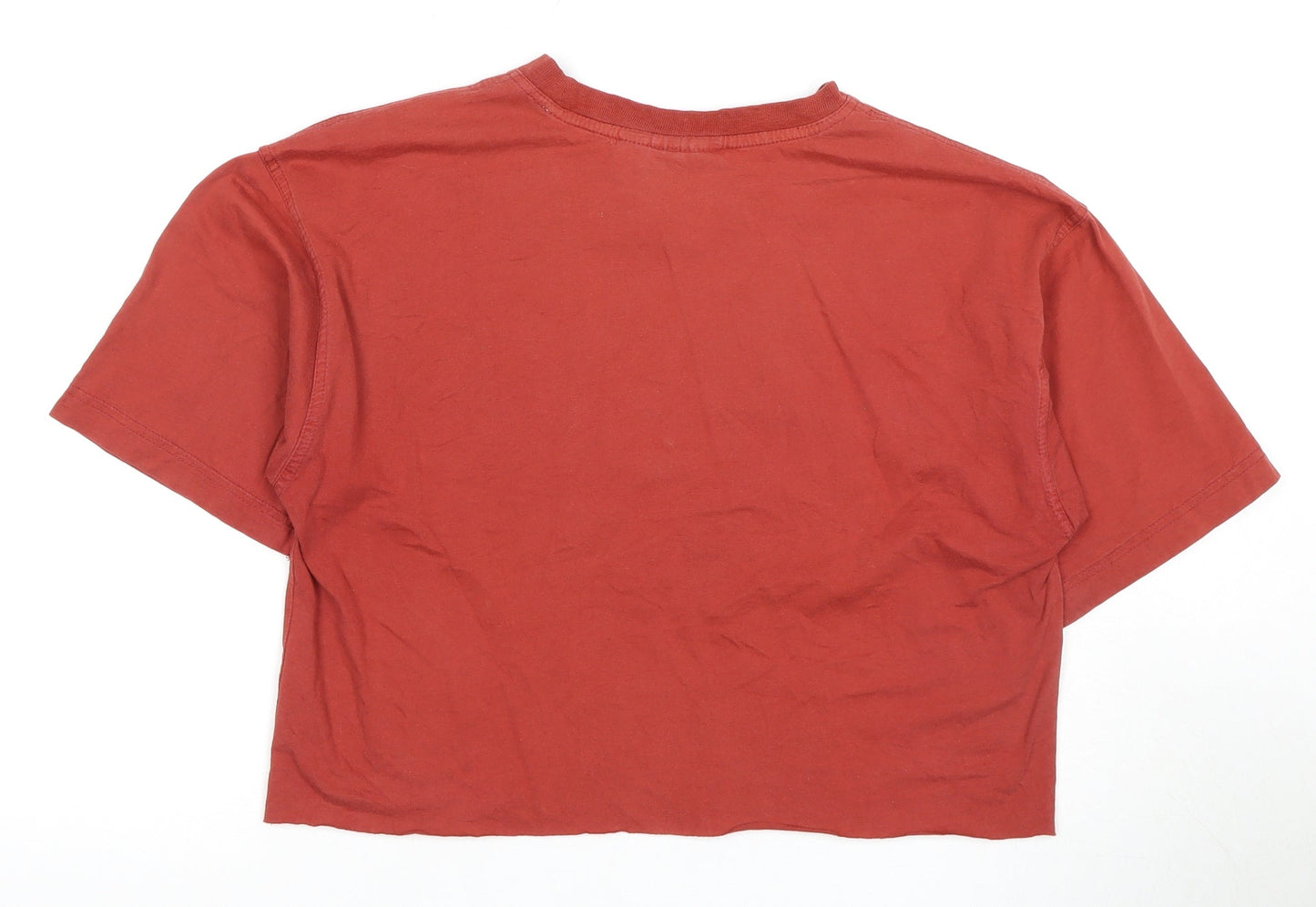 Puma Women's Red Cropped T-Shirt S Crew Neck