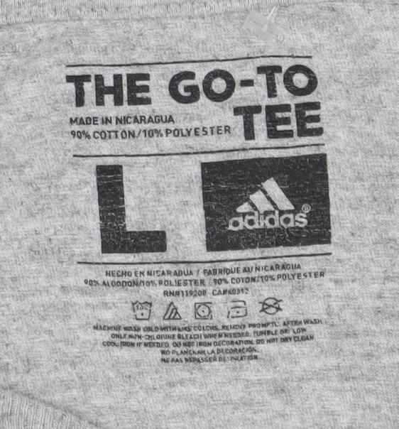 Unisex Adults UK Size L adidas Grey Basic T-Shirt