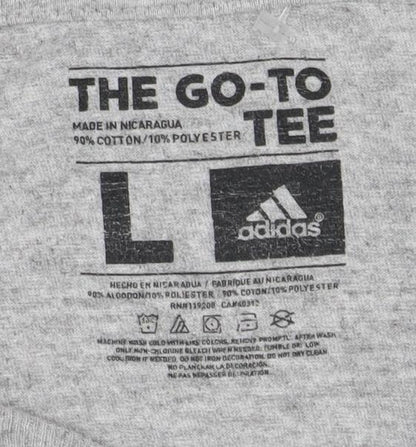 Unisex Adults UK Size L adidas Grey Basic T-Shirt