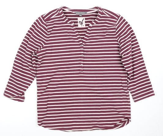 Laura Ashley Women's Multicoloured Striped Button-Up Top