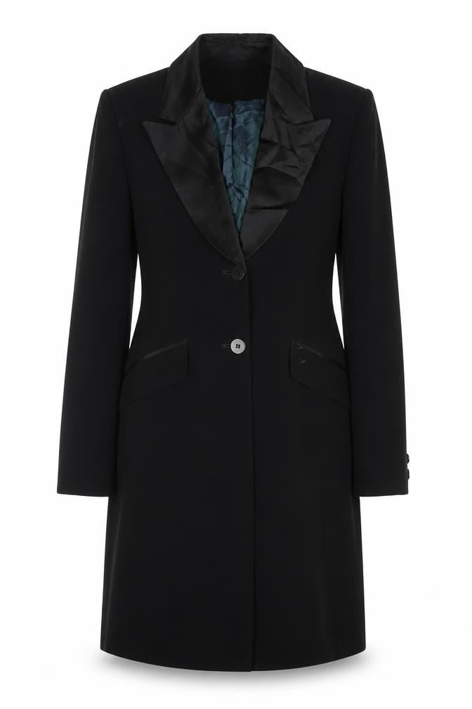 Womens UK Size 10 Jasper Conran Black Overcoat