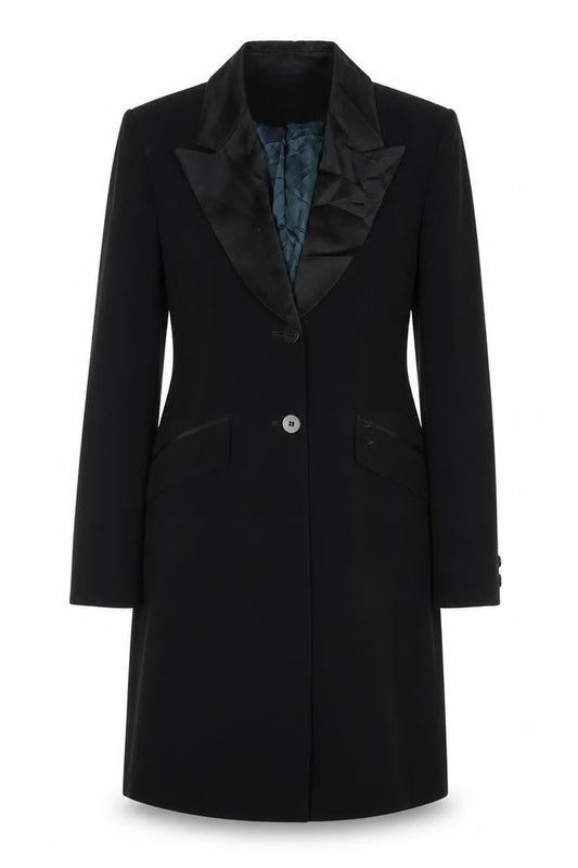 Womens UK Size 10 Jasper Conran Black Overcoat