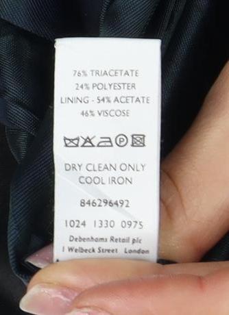 Womens UK Size 10 Jasper Conran Black Overcoat