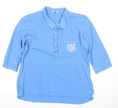Womens UK Size 16 Fat Face Blue  Polo