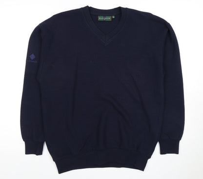 Glenmuir Men's Blue V-Neck Pullover Jumper S