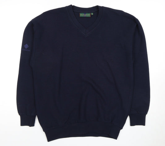 Glenmuir Men's Blue V-Neck Pullover Jumper S