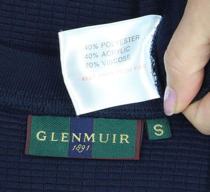 Glenmuir Men's Blue V-Neck Pullover Jumper S