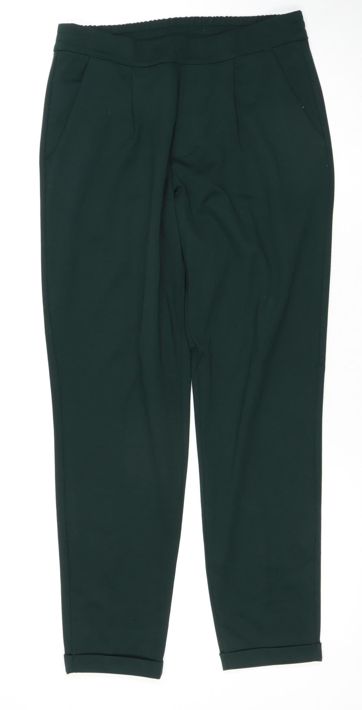 Jacqueline de Yong Green Cropped Trousers Women S